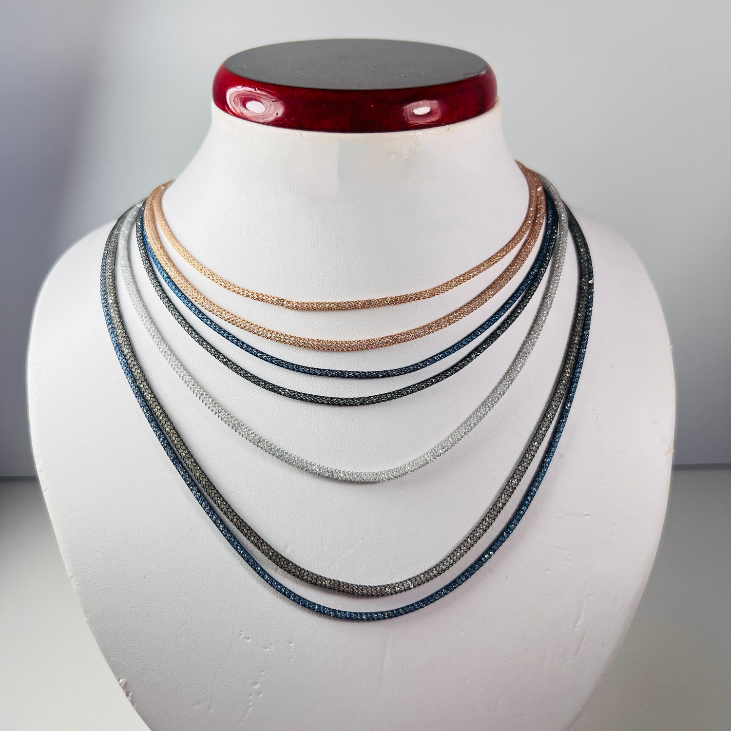 Italian Crystal Mesh Necklaces