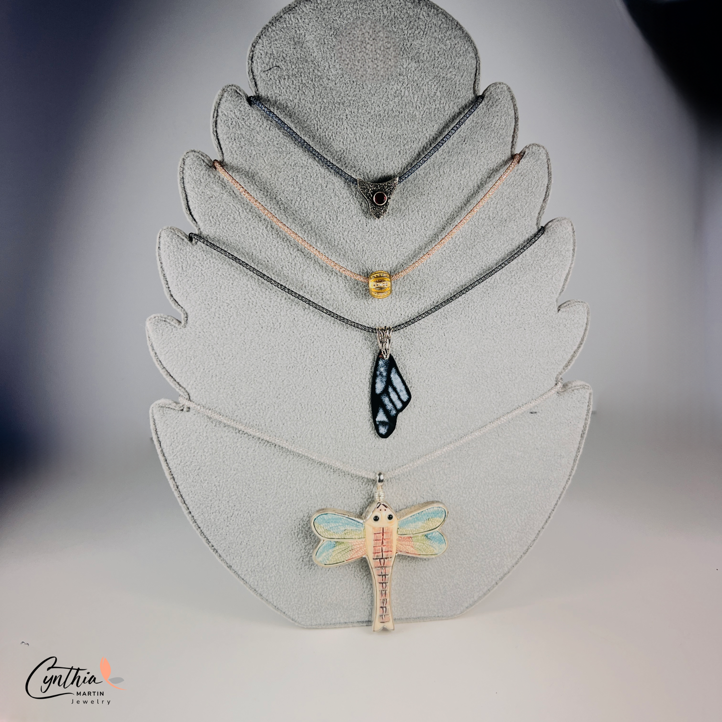 Black Crystal Mesh Necklace