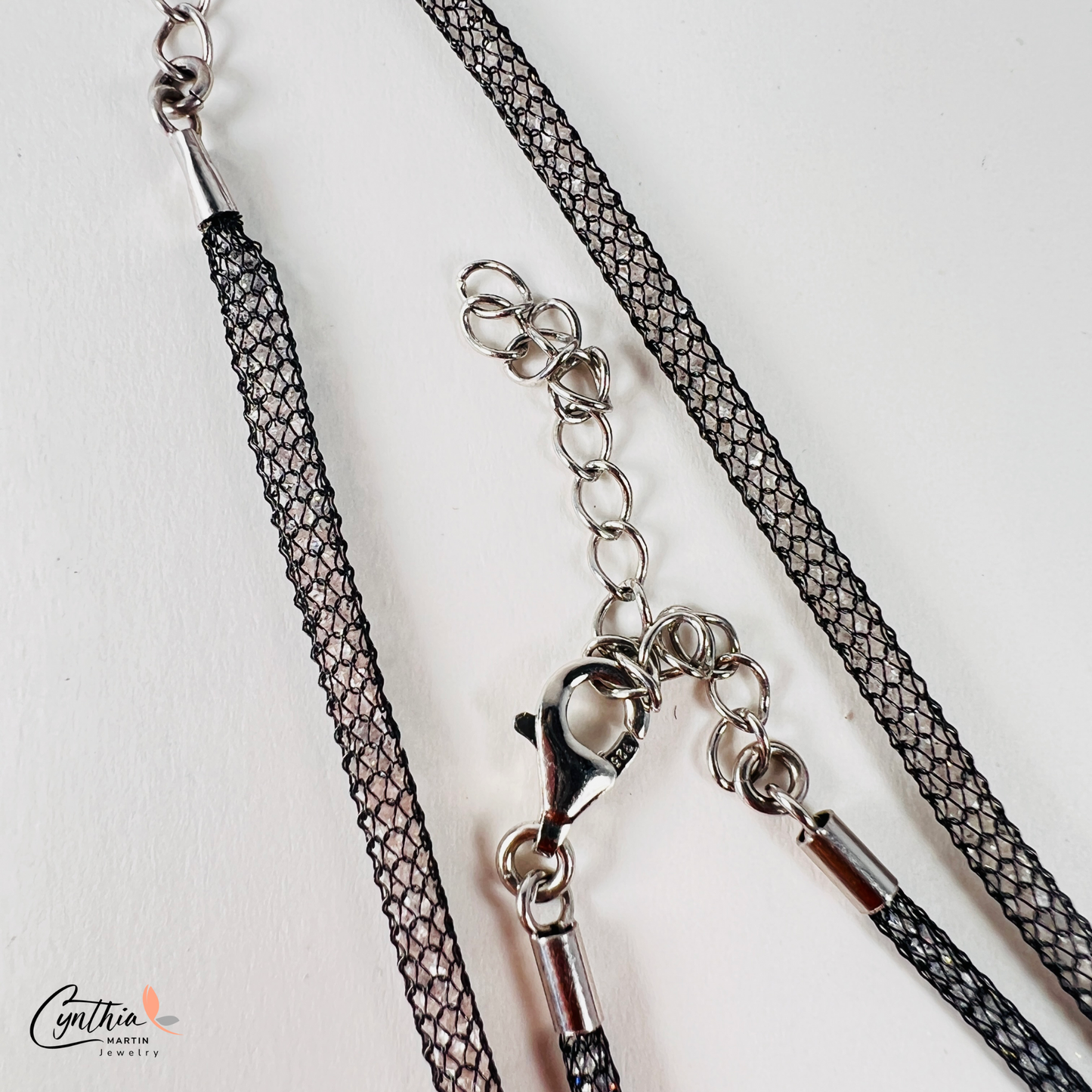 Blue Crystal Mesh Necklace