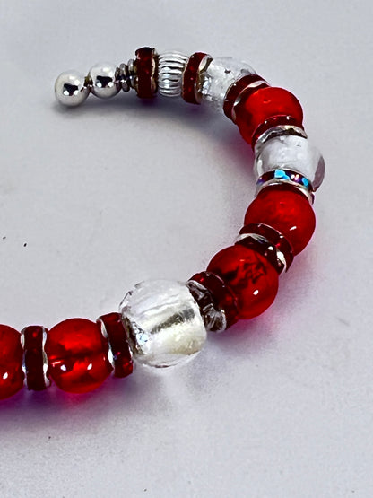 Silver and Red Foiled Bracelet