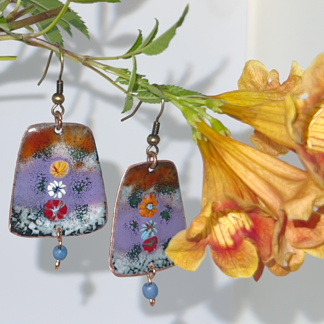 Summer Monsoon-Inspired Earrings with Sterling Silver Ear Wires