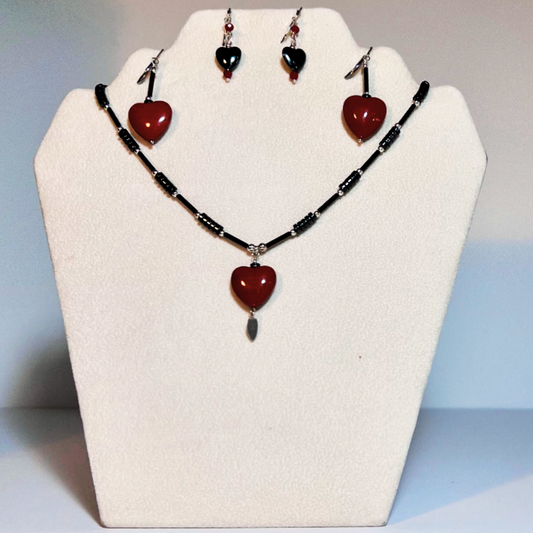 Shiny Red Heart First Date Necklace - 16 Inches