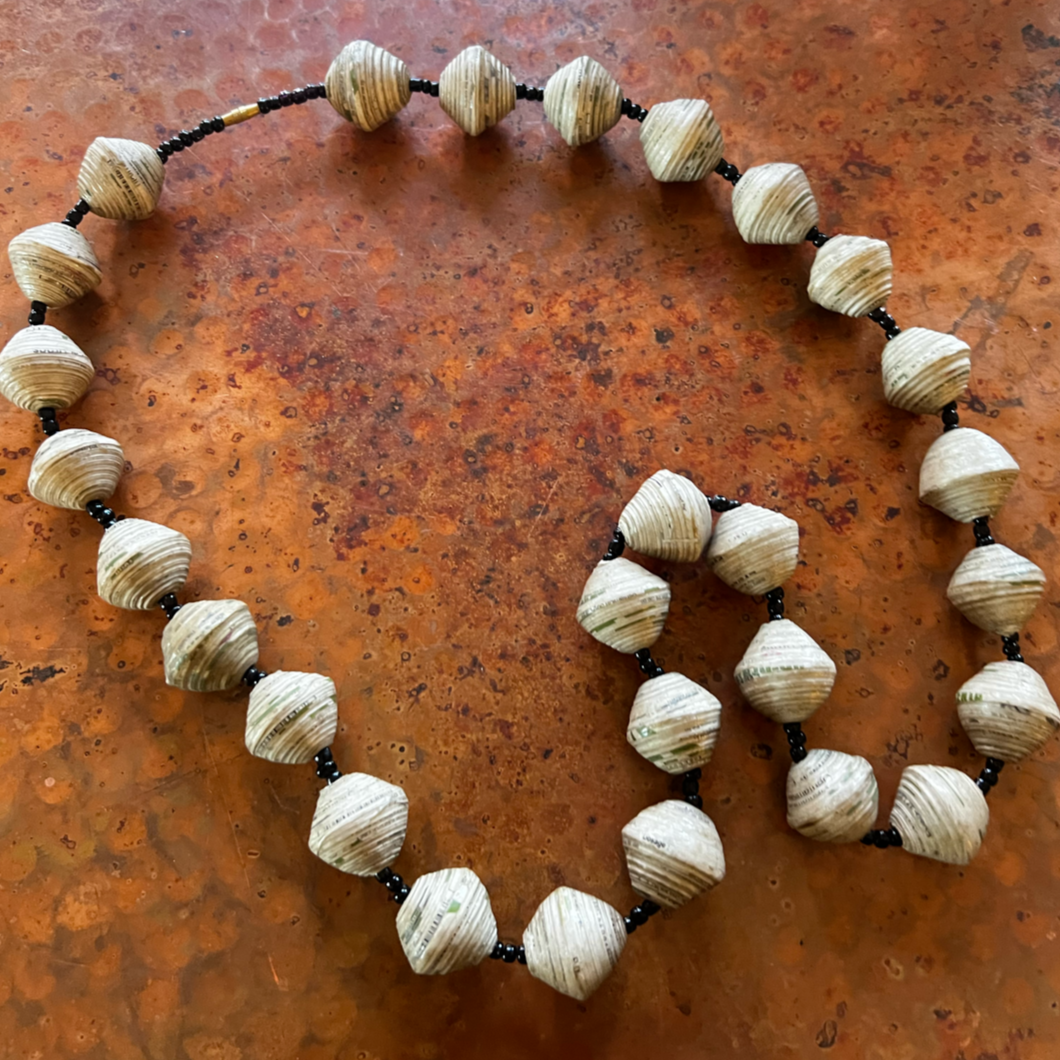 Handcrafted Pearls of Africa Paper Bead Necklace