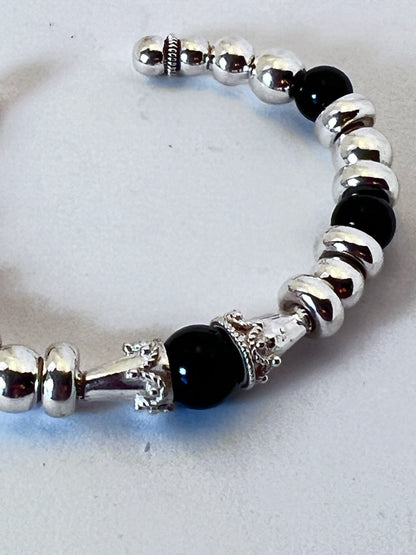 Silver & Black Onyx Cuff Bracelet