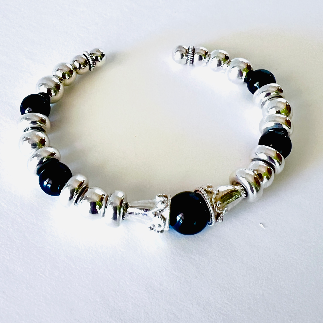 Silver & Black Onyx Cuff Bracelet