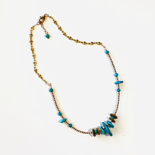 Turquoise and Gold Choker