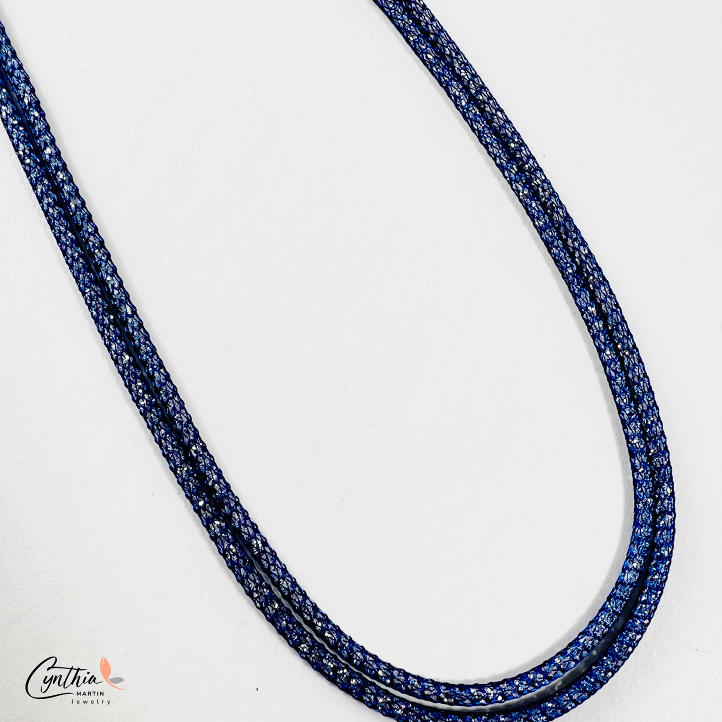 Blue Crystal Mesh Necklace