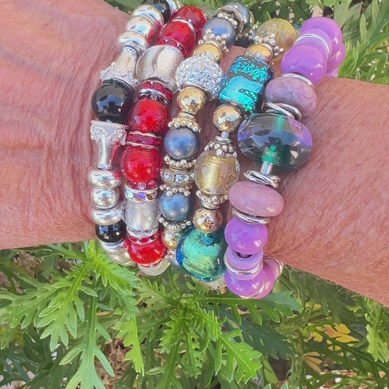 Silver and Red Foiled Bracelet