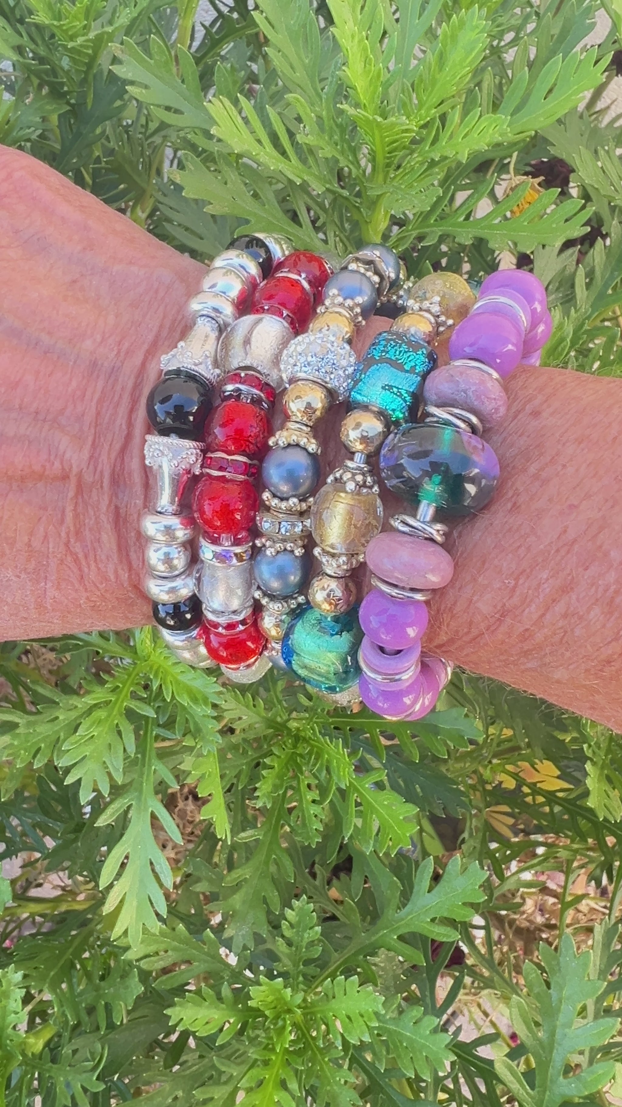 Silver and Red Foiled Bracelet